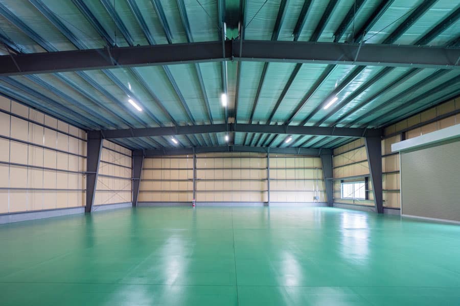 yess建築で建てた倉庫内の様子