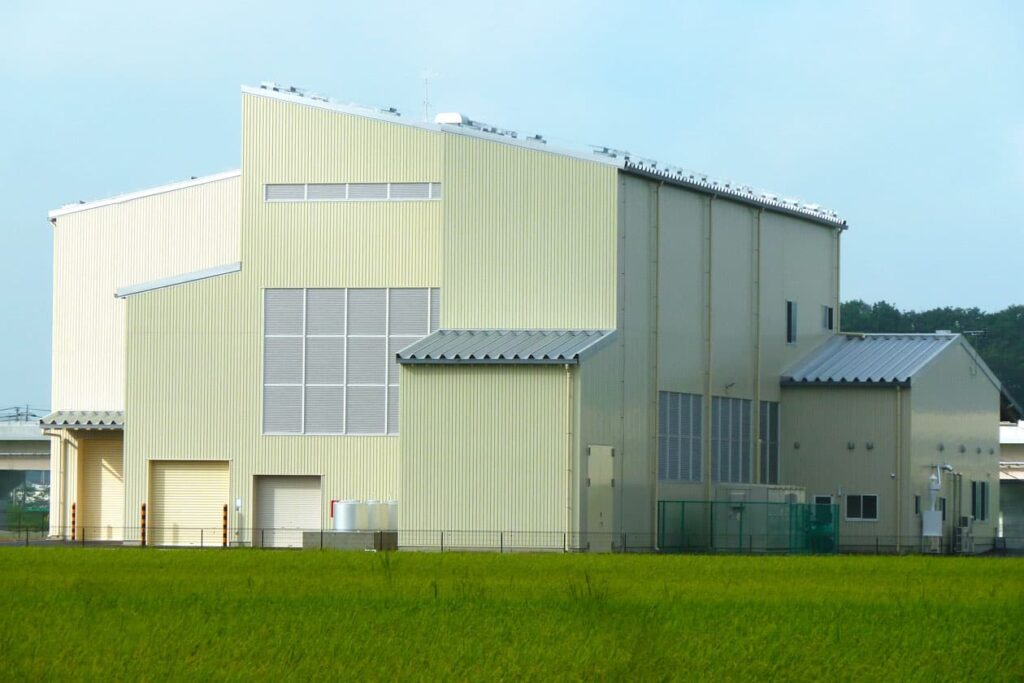 JA茨城むつみ五霞ライスセンター 外観（北面）